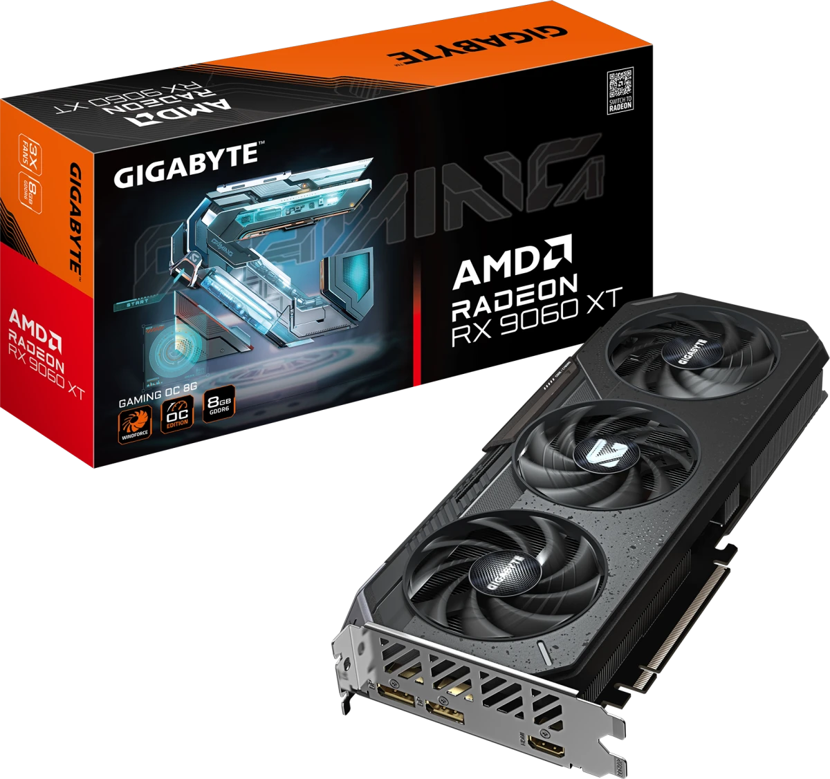 Видеокарта Gigabyte RX9060XT GAMING OC 8GB, GDDR6/128-bit Видеокарта Gigabyte RX9060XT GAMING OC 8GB, GDDR6/128-bit